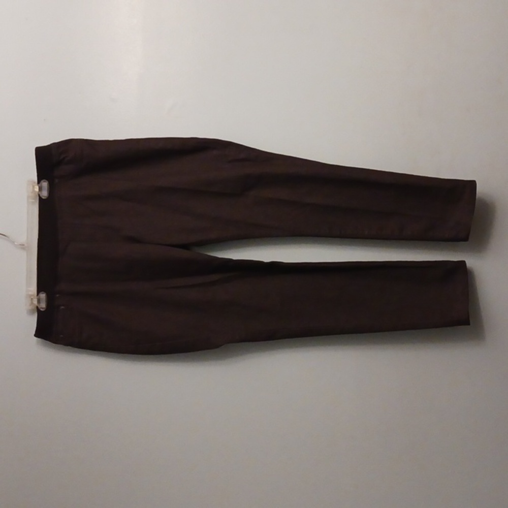 Chico's Platinum size 2 (12) women's pull-on brown ankle jeans jeggings.